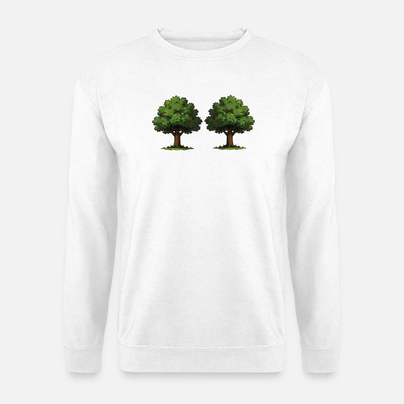 Double tree with red apples - Unisex Sweatshirt - white