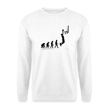 Evolution vom Affen zum Basketballer Grafik - Unisex Pullover - Weiß - Vorne