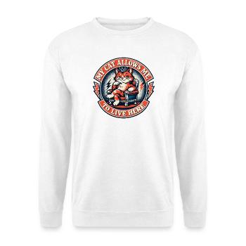 Roi Chat sur le Trône – La vie ici - Sweat-shirt Unisexe - blanc - Devant