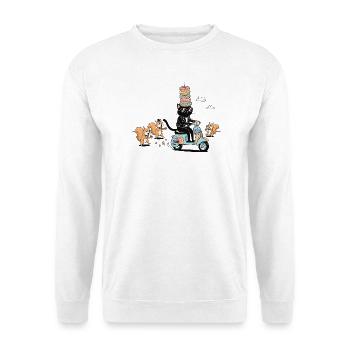 Donut Crown Cat Scooter Funny Cat Motif - Unisex Sweatshirt - white - Front