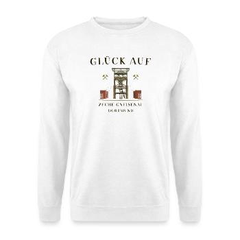  Dortmund, Glück Auf, Zeche Gneisenau - Unisex Pullover - Weiß - Vorne