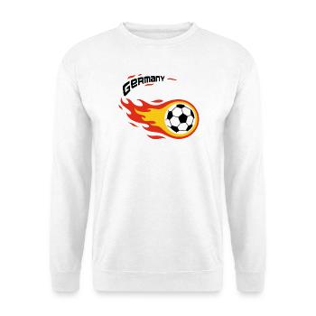 Fußball Fanshirt Deutschland Germany Komet - Unisex Pullover - Weiß - Vorne - Alina (178cm) & Michal (187cm)