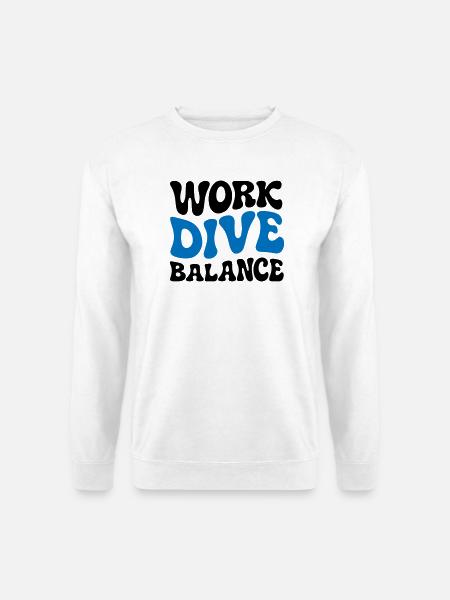 Work Dive Balance Taucher-Geschenk - Unisex Pullover - Weiß