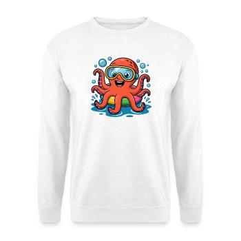 TaucherOctopus Fröhlicher Tintenfisch - Unisex Pullover - Weiß - Vorne