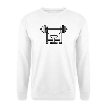 Développé couché avec musculation - Sweat-shirt Unisexe - blanc - Devant