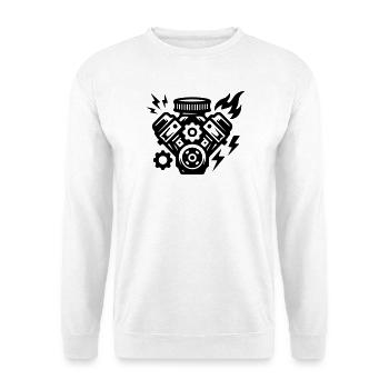 Motor Tuning Symbol - Unisex Pullover - Weiß - Vorne