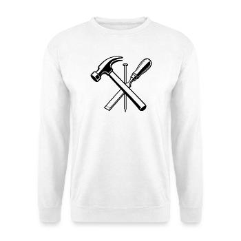 Carpenter Tool Hammer Nail Motif - Unisex Sweatshirt - white - Front