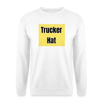 Trucker Hat Text Print Yellow - Unisex Sweatshirt - white - Front