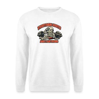 Everything Hurts Skeleton Lift - Unisex Sweatshirt - white - Front
