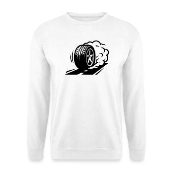 Car Tire Drifting Icon - Unisex Sweatshirt - white - Front