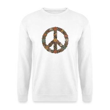 Fleurs symboliques de paix des années 60 - Sweat-shirt Unisexe - blanc - Devant