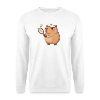 Capybara spielt Tennis - Unisex Pullover - Weiß - Vorne