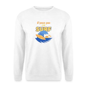 Surf ensoleillé: plage et palmier - Sweat-shirt Unisexe - blanc - Devant