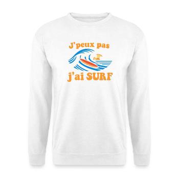 J’ai Surf Vague Soleil - Sweat-shirt Unisexe - blanc - Devant