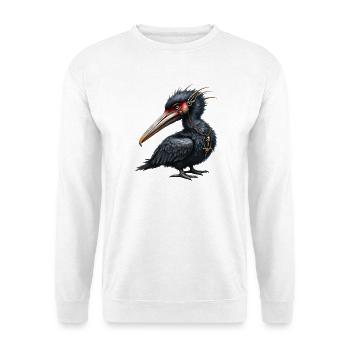 Mechanical bird with skull necklace - Unisex Sweatshirt - white - Front
