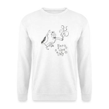 Hibou confus – Bonne journée - Sweat-shirt Unisexe - blanc - Devant