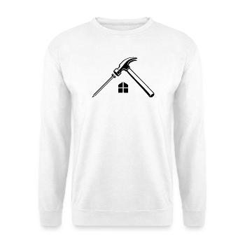 Logo du clou marteau de couvreur - Sweat-shirt Unisexe - blanc - Devant