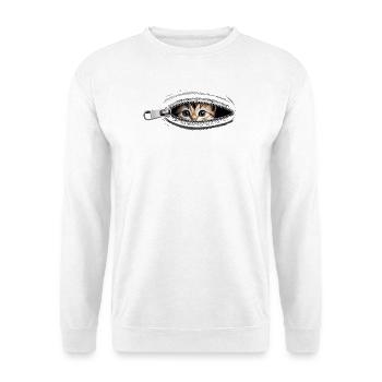Fermeture éclair pour chat Maman de chat Chat mignons Chats - Sweat-shirt Unisexe - blanc - Devant