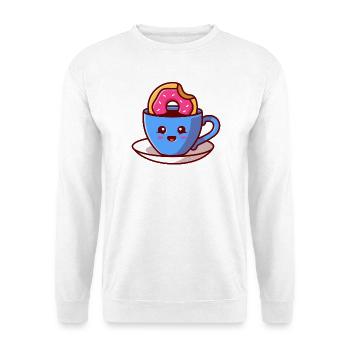 Kawaii Donut Cup Cheer - Unisex Sweatshirt - white - Front