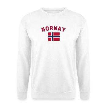 Texte courbé de Norvège avec drapeau - Sweat-shirt Unisexe - blanc - Devant