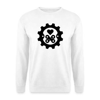 Bicycle Love Sprocket Chain Heart - Unisex Sweatshirt - white - Front