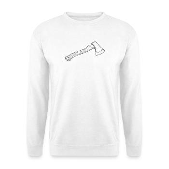 Illustration de hache en bois dessinée à la main - Sweat-shirt Unisexe - blanc - Devant