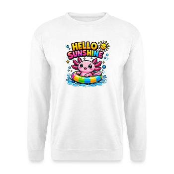 Axolotl Sonnenschein Kawaii im Schwimmreifen - Unisex Pullover - Weiß - Vorne