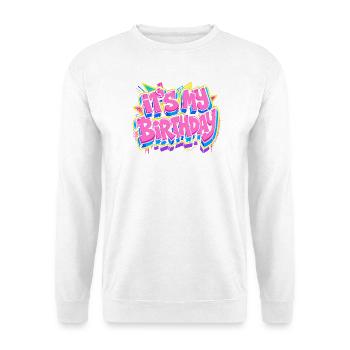 C’est mon anniversaire Colorfest de graffiti - Sweat-shirt Unisexe - blanc - Devant