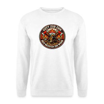 Feuerwehr Emblem Flammenhelm - Unisex Pullover - Weiß - Vorne