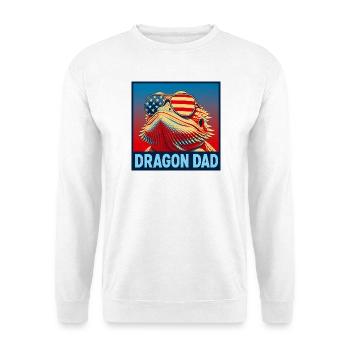 Papa dragon patriote, Papa Dragon barbu drôle - Sweat-shirt Unisexe - blanc - Devant