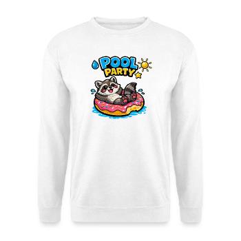 Raccoon Pool Party Donut - Unisex Pullover - Weiß - Vorne