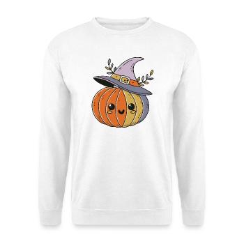 Kawaii Hexe Kürbis - Unisex Pullover - Weiß - Vorne