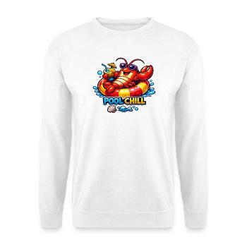 Pool Chill Krabbe mit Drink - Unisex Pullover - Weiß - Vorne