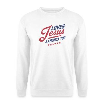 J’aime aussi Jésus et l’Amérique - Sweat-shirt Unisexe - blanc - Devant
