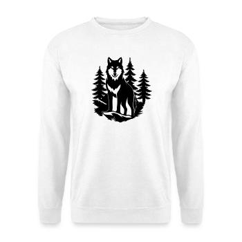 Wolf Silhouette in Forest - Unisex Sweatshirt - white - Front