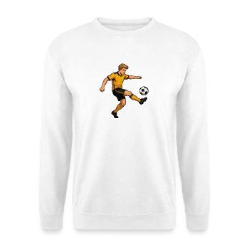 Yellow Black Soccer Player Kick - Unisex Sweatshirt - white - Front