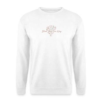Fleuris sur ton propre chemin - Sweat-shirt Unisexe - blanc - Devant