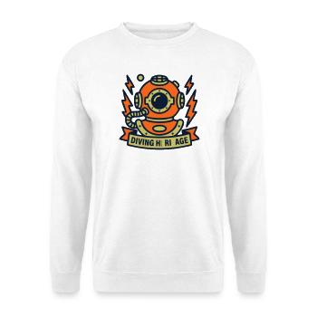 Diving Helmet Retro Diving School Diver Diving - Unisex Sweatshirt - white - Front