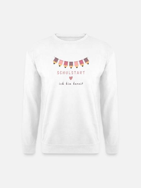 Schulstart Ich bin bereit Bleistift Girlande - Unisex Pullover - Weiß