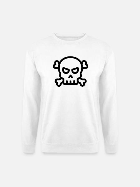 tête de mort pirate - Sweat-shirt Unisexe - blanc