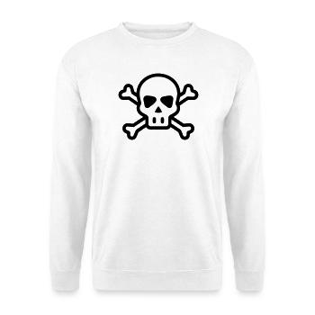 tête de mort pirate - Sweat-shirt Unisexe - blanc - Devant