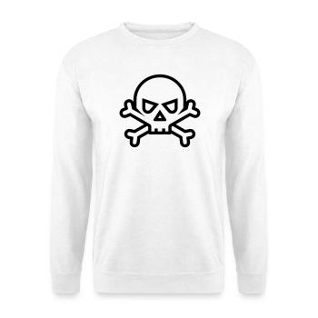 tête de mort pirate - Sweat-shirt Unisexe - blanc - Devant