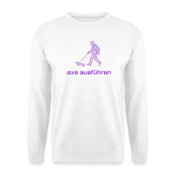Exe Ausführen Lila - Unisex Pullover - Weiß - Vorne
