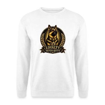 Loyalty Never Quits German Shepherd - Unisex Pullover - Weiß - Vorne - Alina (178cm) & Michal (187cm)