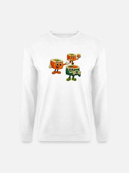 Fröhliche Sushi-Crew - Unisex Pullover - Weiß