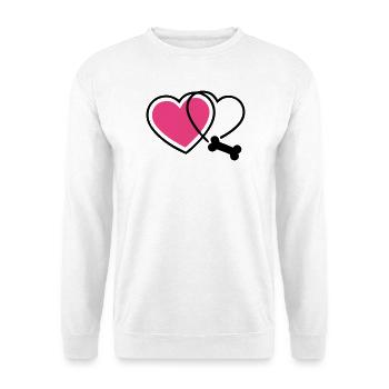  Pfotenabdruck Liebe Hund Knochen Hundemama - Unisex Pullover - Weiß - Vorne