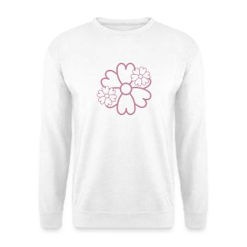 Einfache Blume - Unisex Pullover - Weiß - Vorne - Alina (178cm) & Michal (187cm)