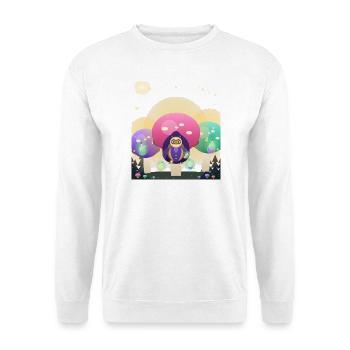 Ballon-Eule im Sternenwald - Unisex Pullover - Weiß - Vorne