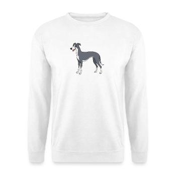 Dessin animé de chien gris avec accent blanc - Sweat-shirt Unisexe - blanc - Devant