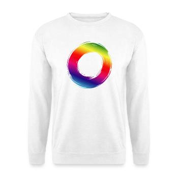 Bunter Farbkreis im Pinselstrich Design - Unisex Pullover - Weiß - Vorne
